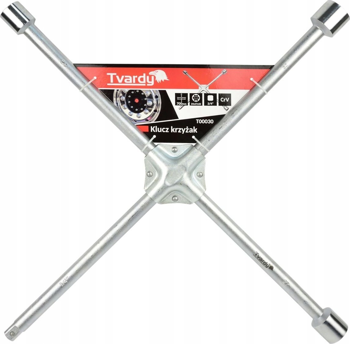 Tvardy Klucz krzyżak 24x27x32 3/4" 700mm CrV (6)