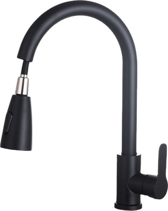 Bateria kuchenna Delvant DELVANT AYRO BATERIA KUCHENNA Z WYCIĄGANĄ WYLEWKĄ CZARNA