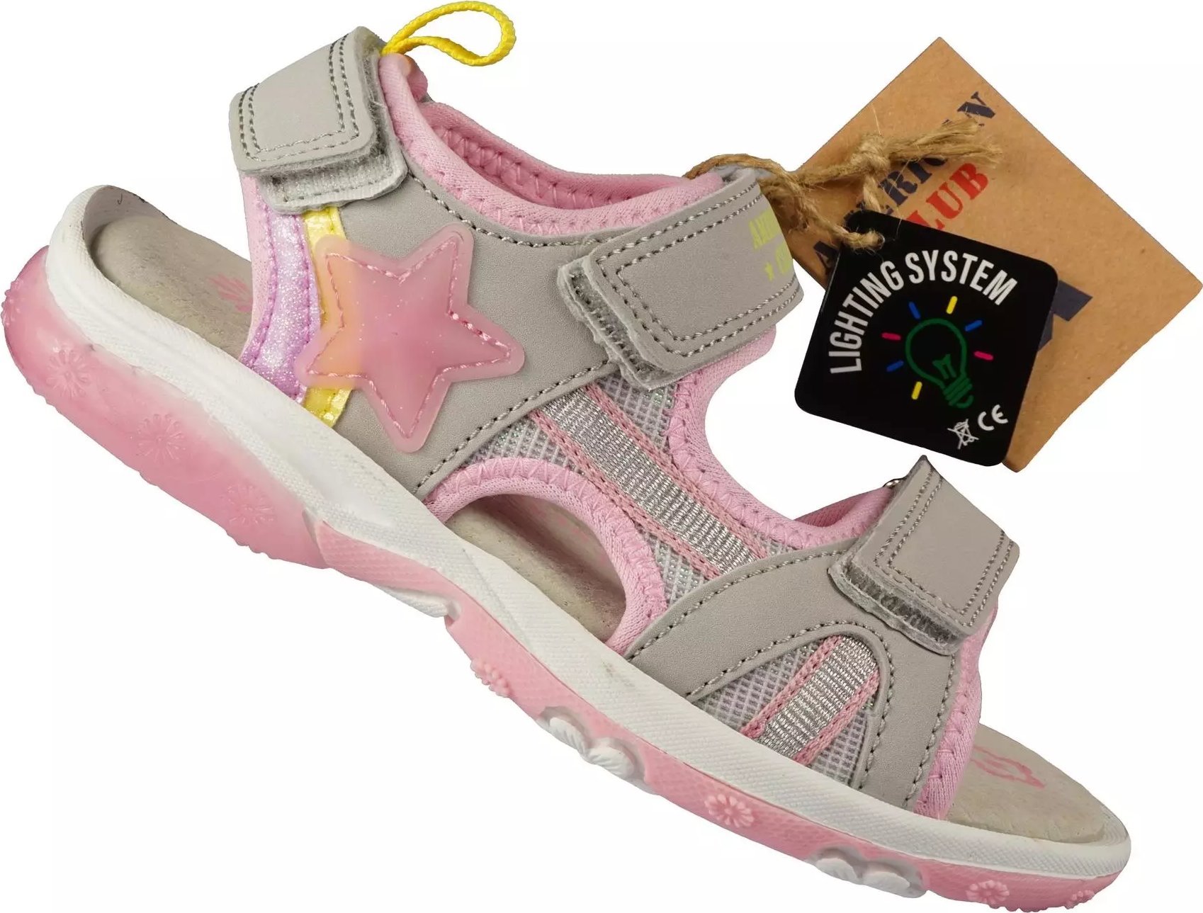 American Club Dziecięce sandały American Club BRL-147/24 szare 30