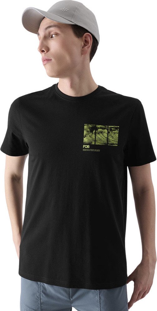 Koszulka męska 4F M2106 czarna 4FRSS24TTSHM2106 20S 2XL
