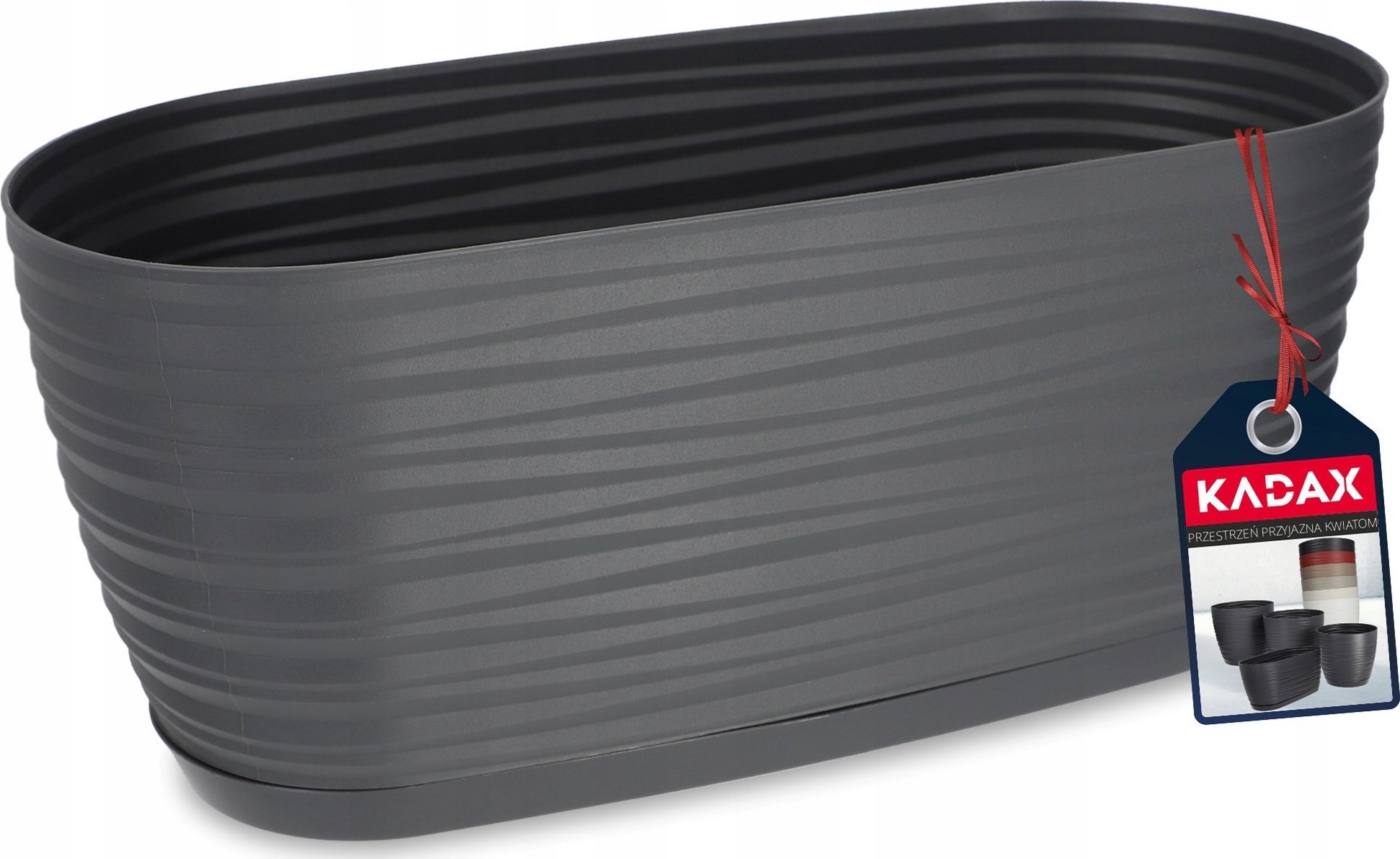 Kadax Doniczka Osłonka Na Kwiaty Podstawka Antracyt 27cm
