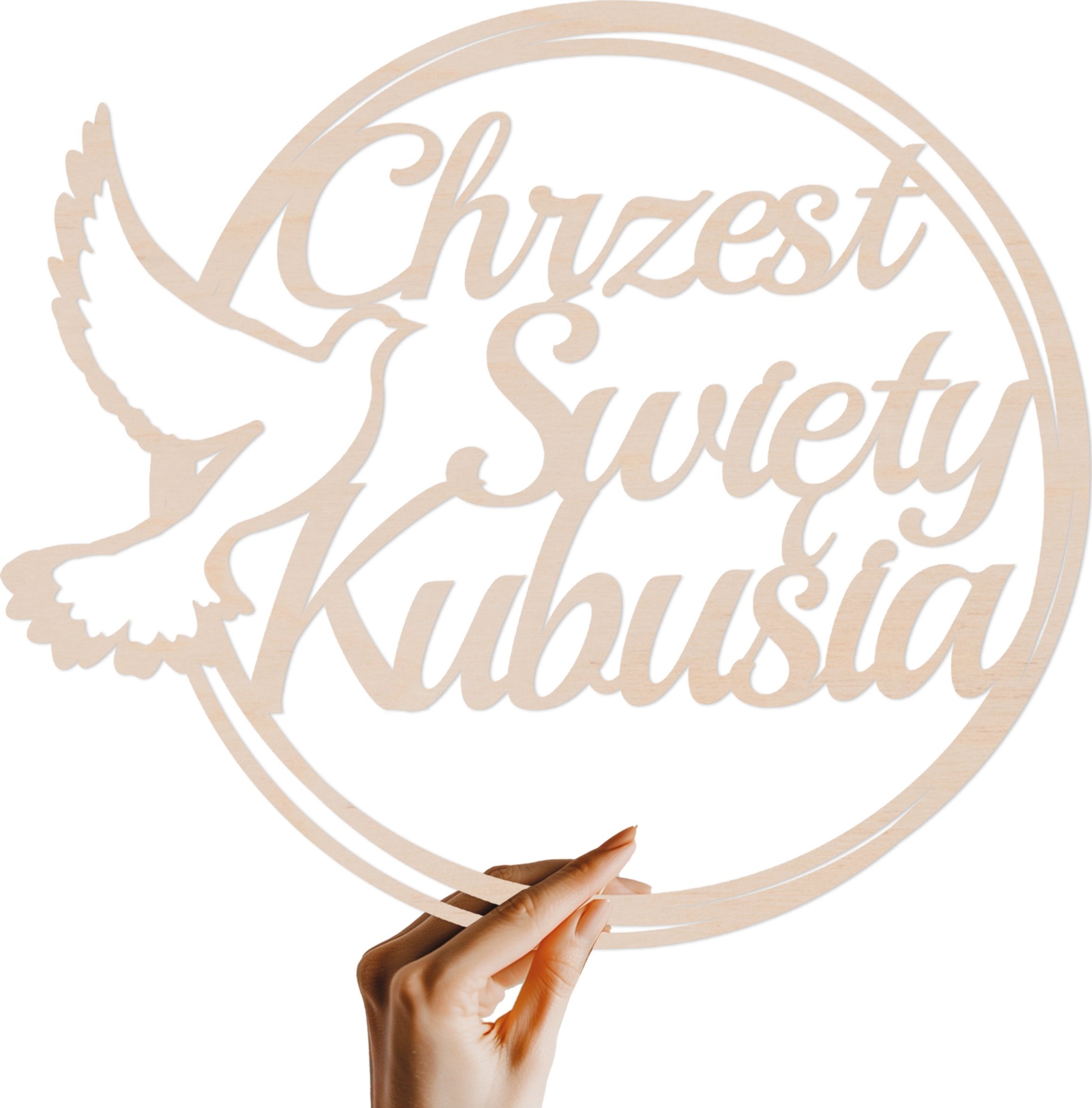 BANER na CHRZEST ŚWIĘTY Łapacz Dekoracyjny GIRLANDA Wisząca Obręcz