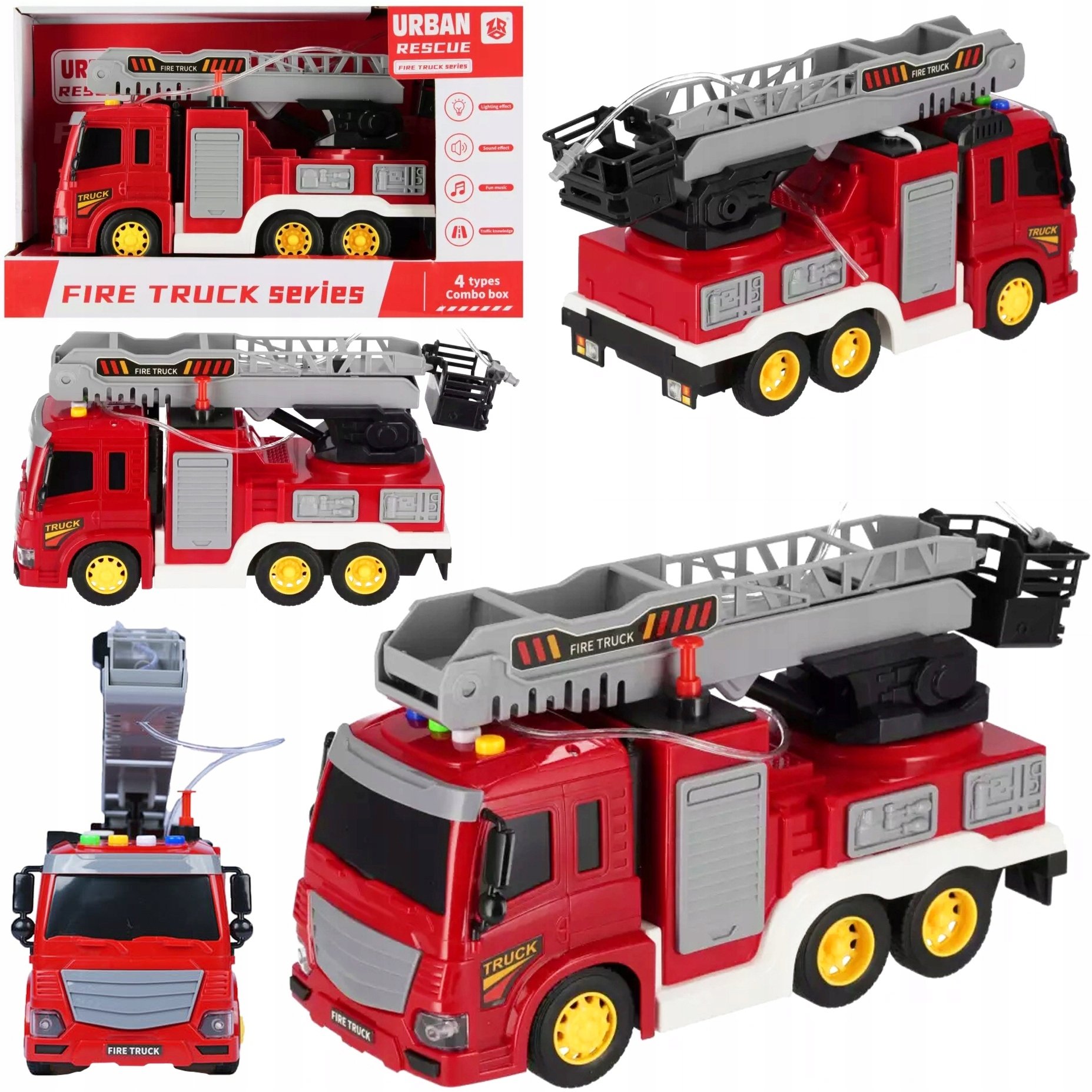 Straż pożarna z dźwiękiem, pryska wodą