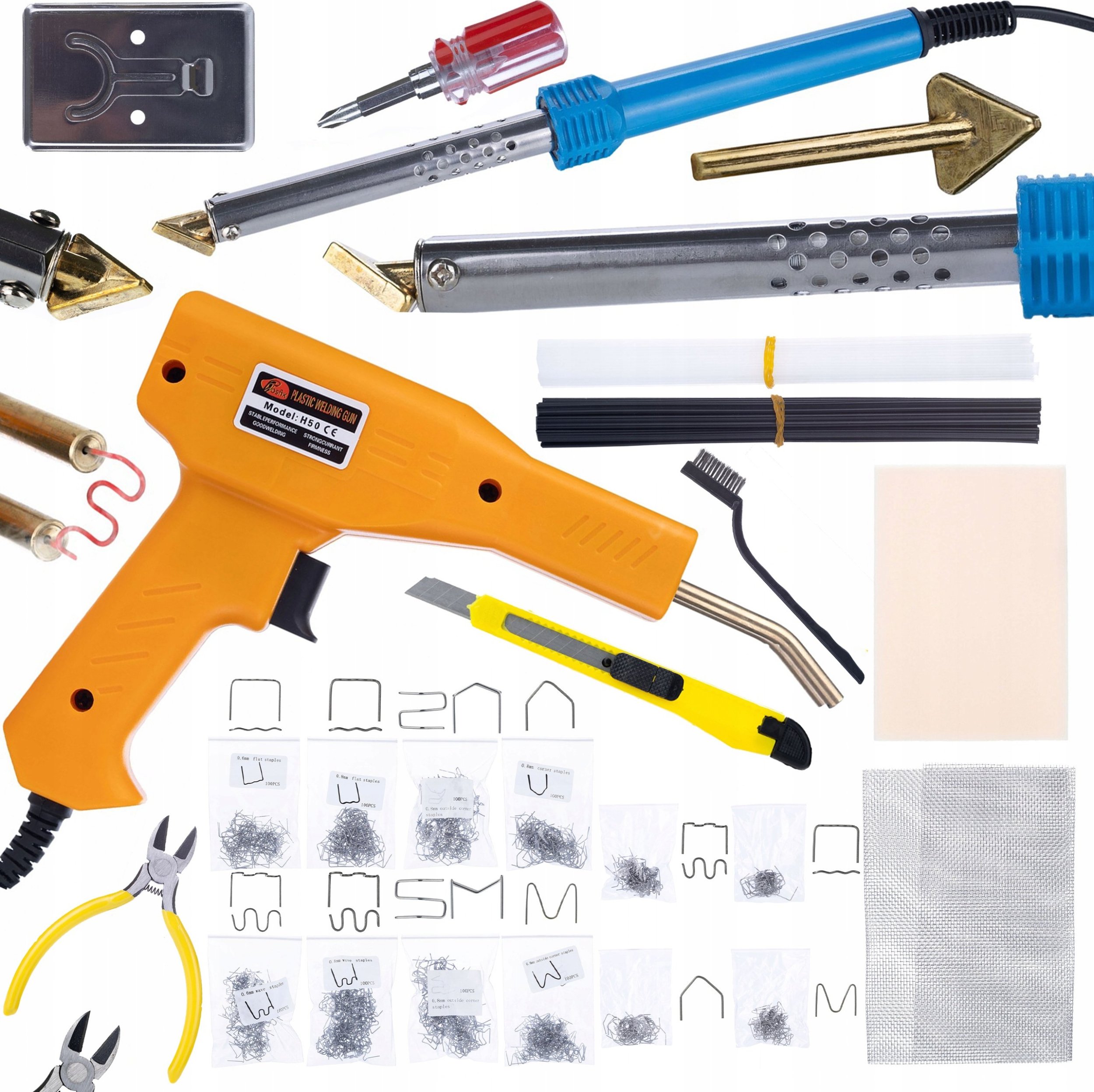 Rosfix LUTOWNICA PLASTIK BLUE LARK 80W+ZSZYWACZ 200 ZSZYWEK+800 ZSZYWEK 8 RODZAJÓW