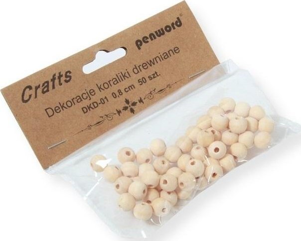 Dekoracje koraliki drewniane 8mm 50szt