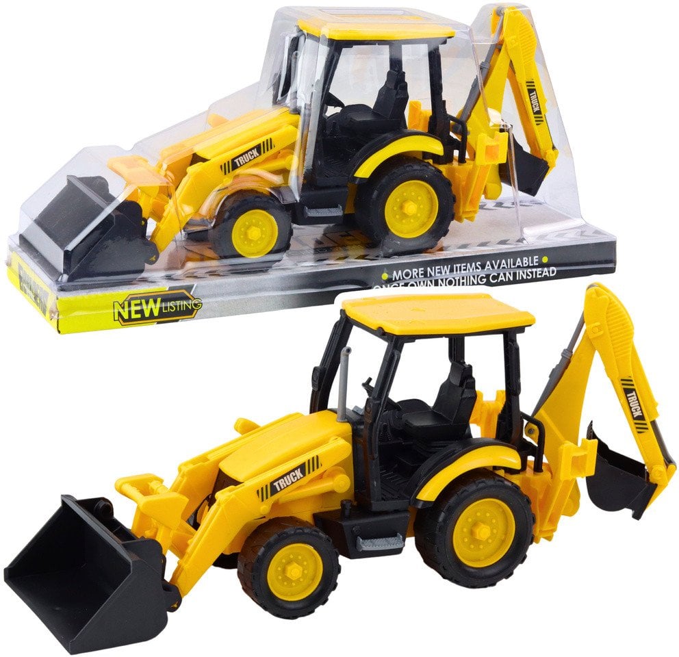 Koparka Budowlana Z Napędem Ruchome Dwie Łyżki Żółta