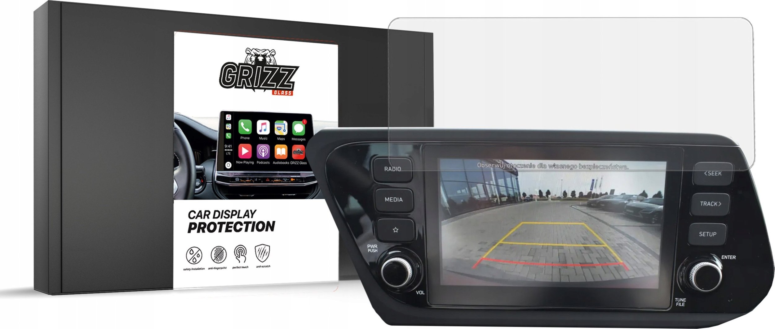 GrizzGlass Folia matowa GrizzGlass CarDisplay Protection do Hyundai i20 8 cali