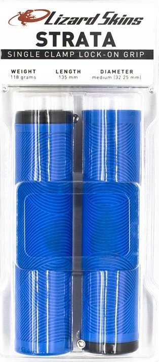 Lizard Skins Chwyty kierownicy LIZARDSKINS Single-Clamp Lock-On STRATA Deja Blue klamry 130mm (NEW)