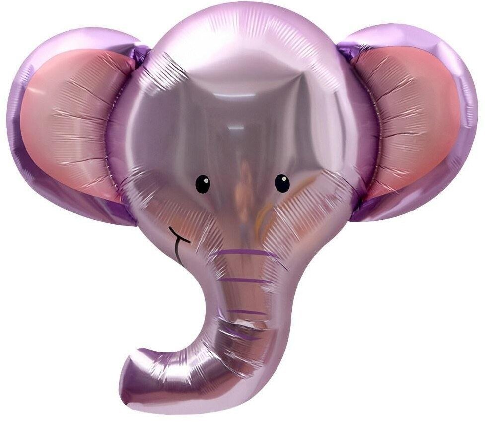 Balon foliowy Słoń fioletowy głowa 67x58cm
