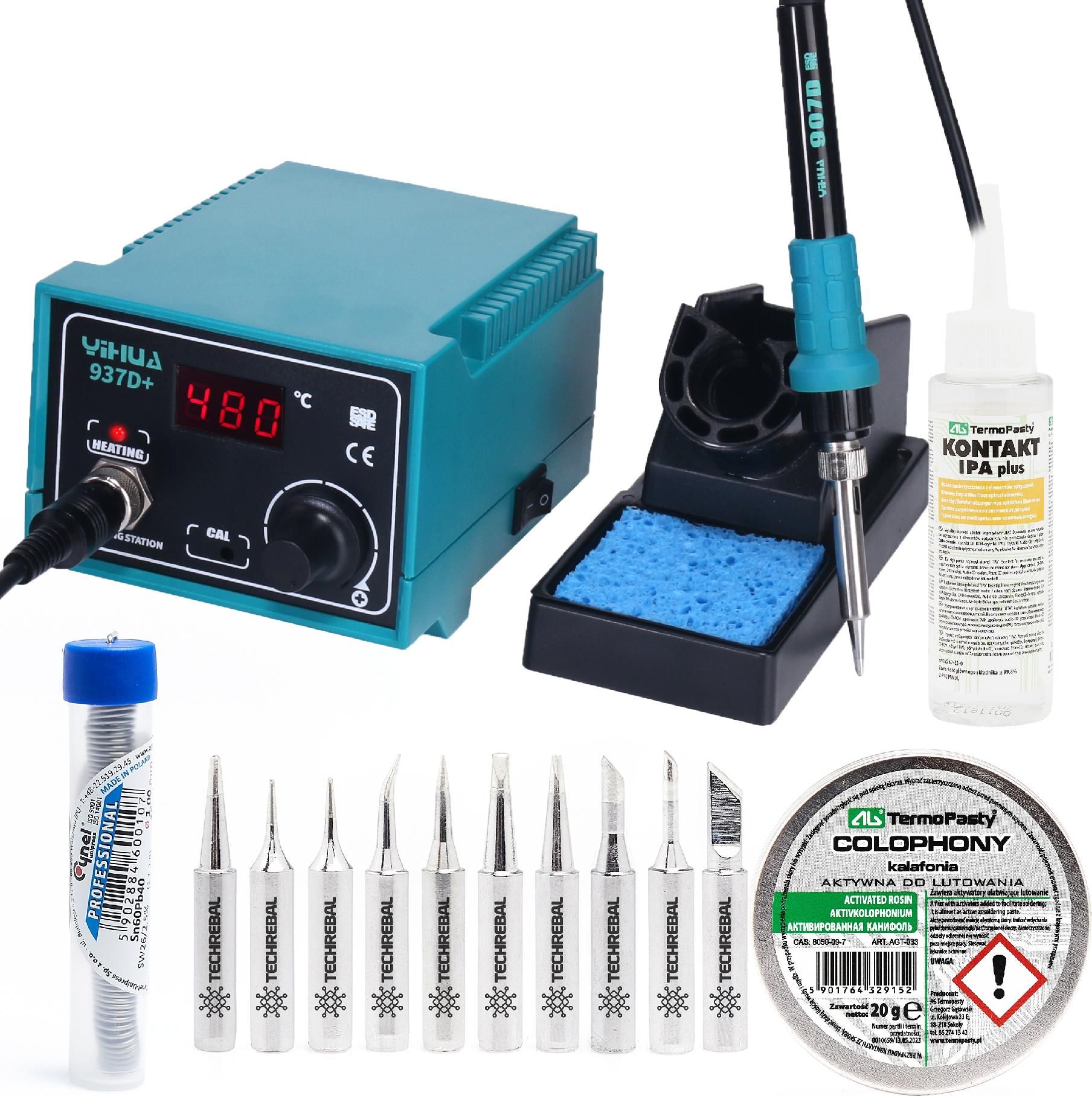 Techrebal Stacja lutownicza Yihua 937D+ Groty KIT10