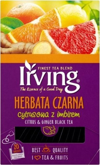 Irving Herbata czarna cytrusowa z imbirem 20 torebek