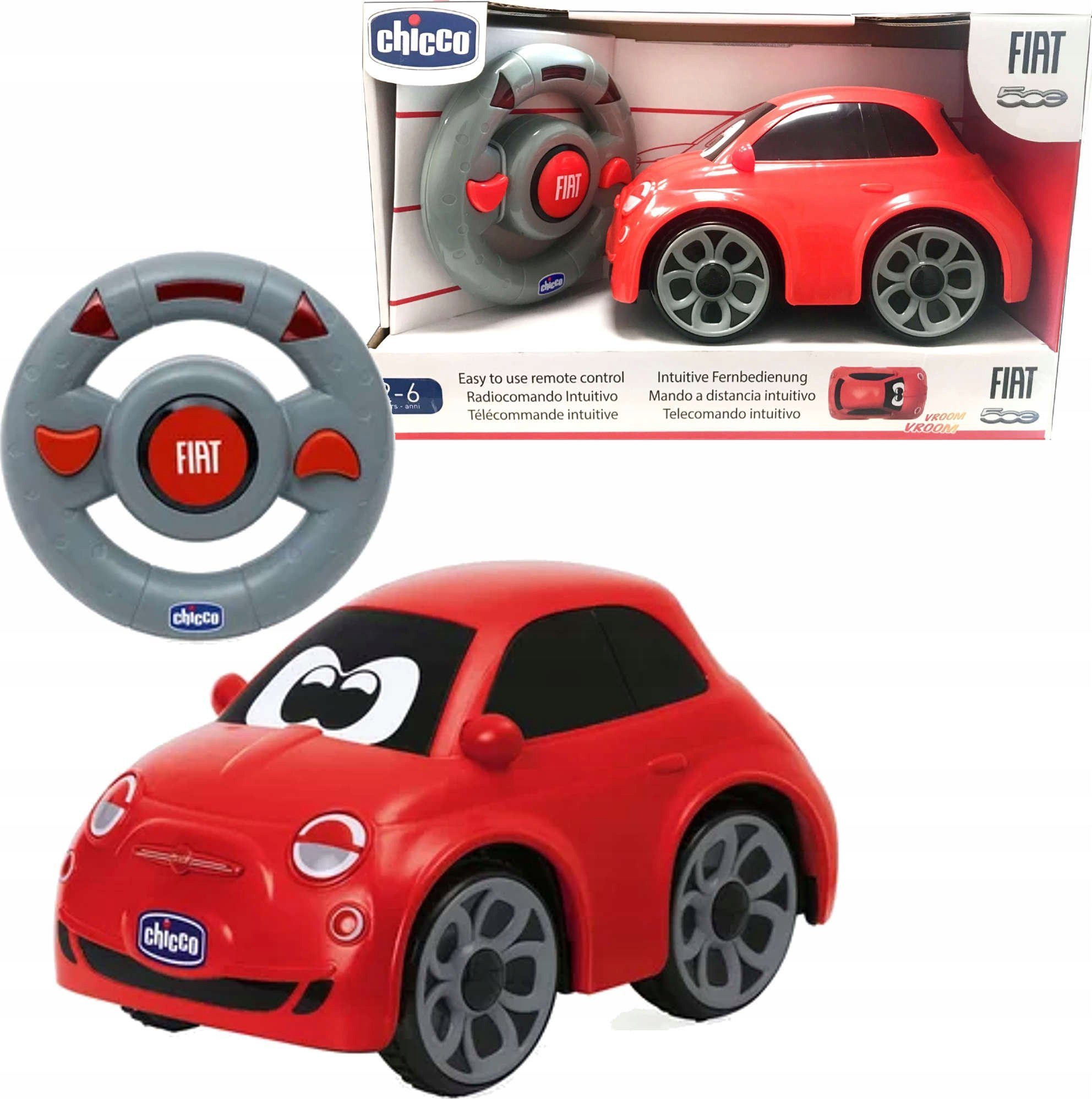 Chicco Fiat 500 Czerwony z pilotem