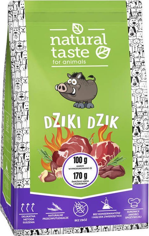 Karma suszona dla psa Natural Taste Dziki Dzik 5 kg