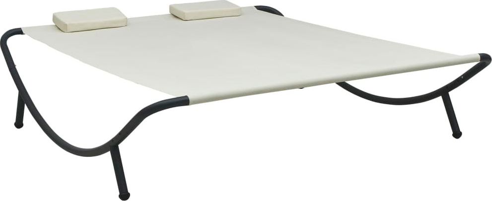 Elior Dwuosobowy nowoczesny leżak ogrodowy kremowy - Prosp