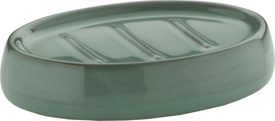 Kela podstawka pod mydelniczkę Liana 12 x 9,5 x 2,5 cm ceramiczna zielona