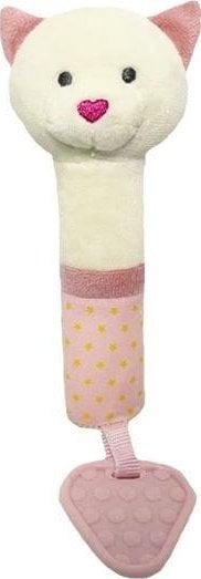 TULILO - ZABAWKA Z DZWIĘKIEM MIŚ RÓŻOWY Z SERDUSZKOWYM NOSKIEM 17CM