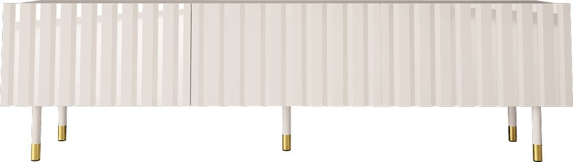 MEGSTYL SZAFKA RTV 180CM PILAR 01 Biały mat - Biały połysk