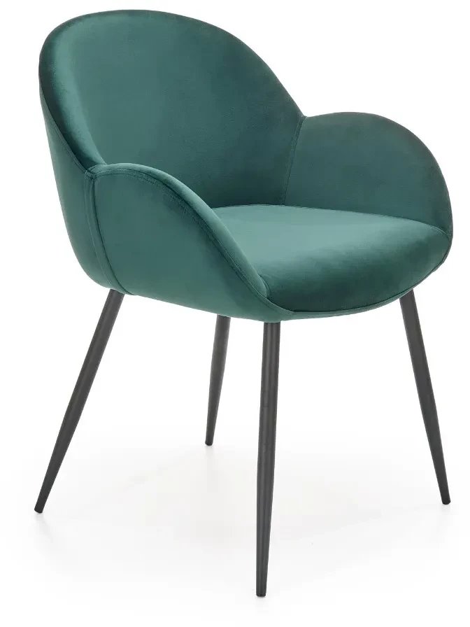 Krzesło tapicerowane K480 VELVET ciemnozielone HALMAR