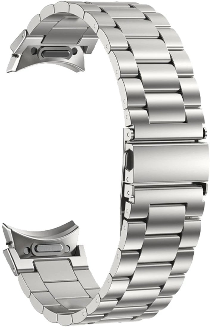 PASEK PURO METAL ZE STALI NIERDZEWNEJ DO SAMSUNG GALAXY WATCH 4 / 4 CLASSIC / 5 / 5 PRO / 6 / 6 CLASSIC - SREBRNY