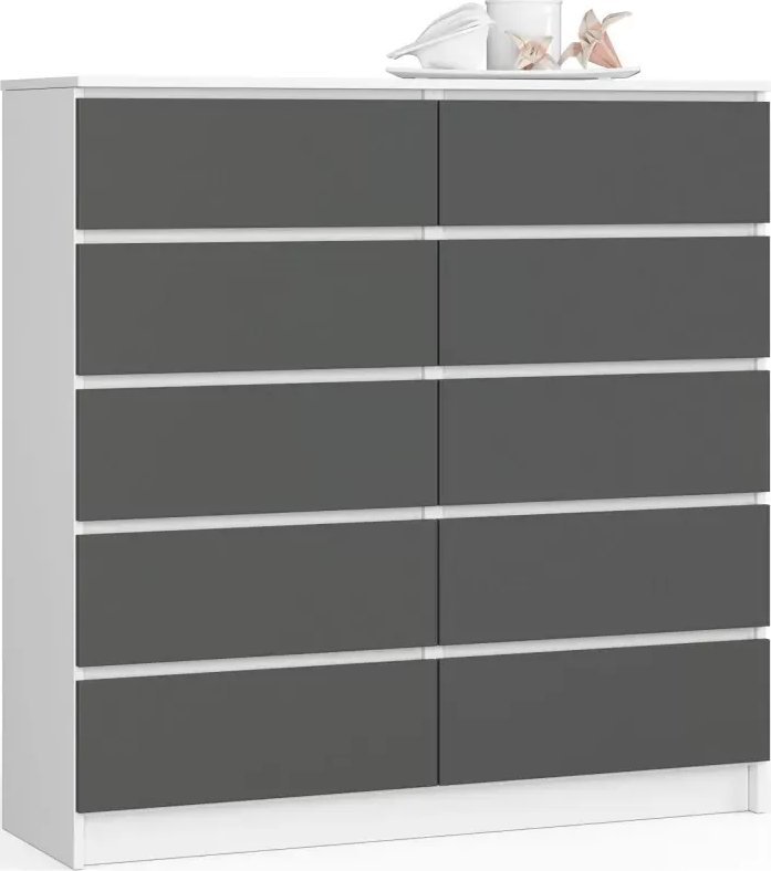 Elior Komoda z szufladami biała + grafit - Zolari 3X