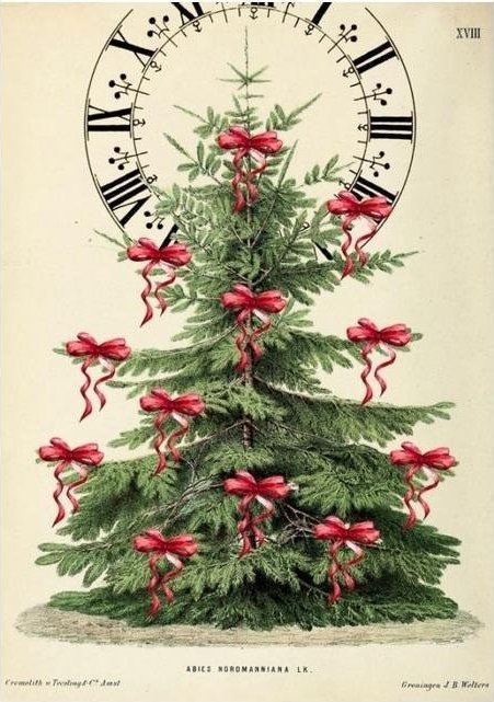 Madame Treacle Karnet B6 z kopertą Święta Choinka i zegar