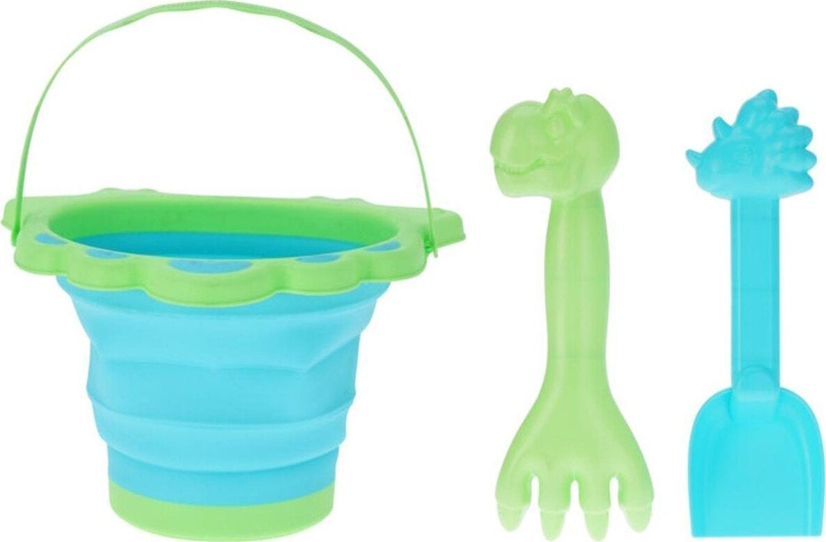 ProBeach WIADERKO DO PIASKU SKŁADANE Z ŁĄPTKĄ I GRABKAMI - ZIELONY