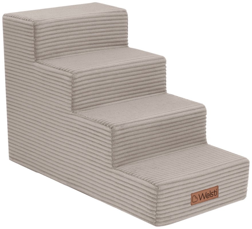 Schody dla psa Welsti 40cm 4 stopnie beżowy sztruks