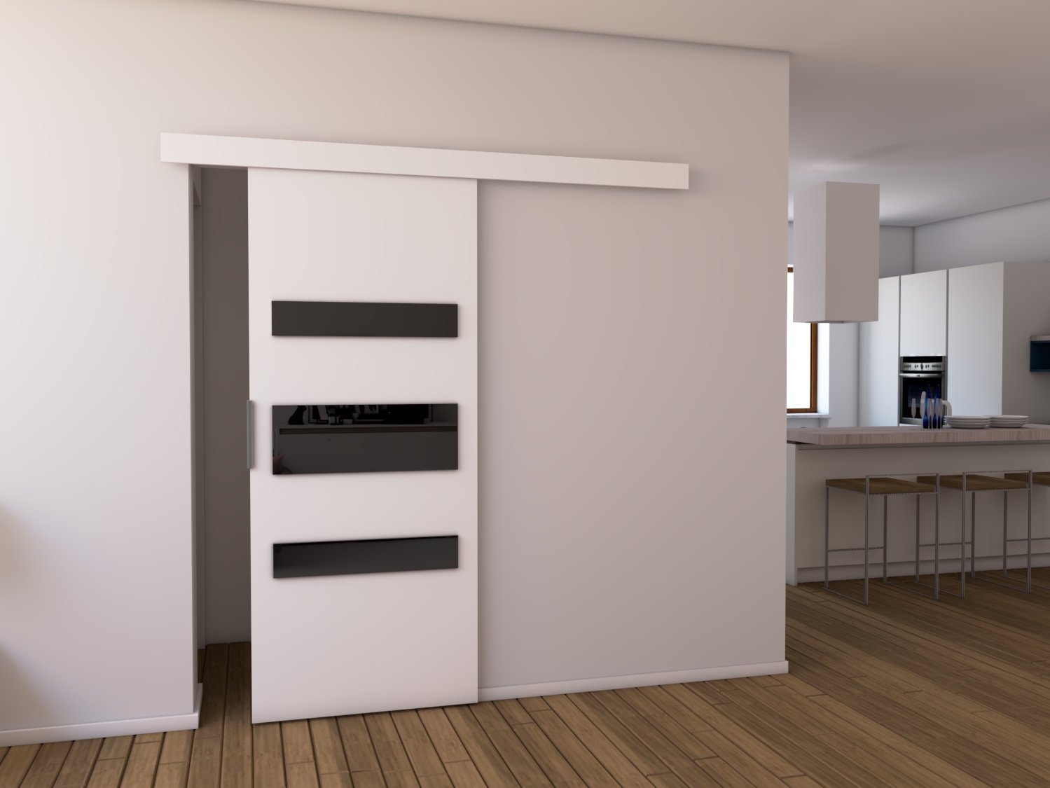 Drzwi Przesuwne Drzwi przesuwne D80 86x205 Białe