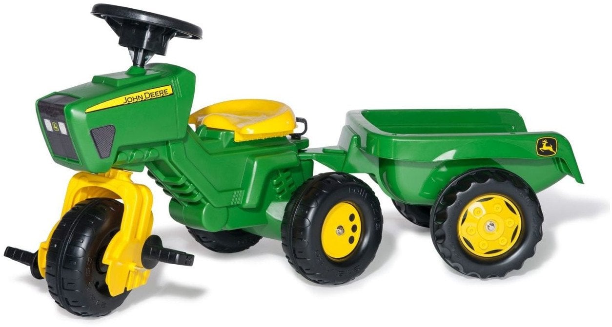 Rolly Toys 052769 Traktor Rolly-Kid John Deere 3-Kołowy z Przyczepą