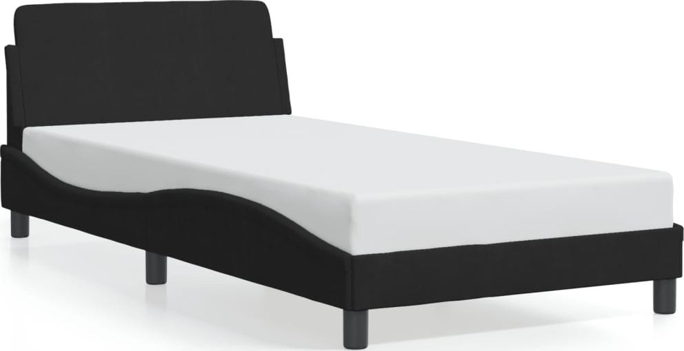 vidaXL Rama łóżka z zagłówkiem, czarna, 100x200 cm, aksamitna