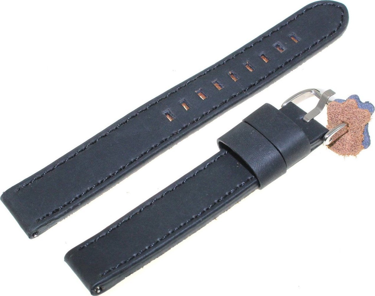 Diloy Skórzany pasek do zegarka 18 mm Diloy 384EL.18.1 czarny XXL