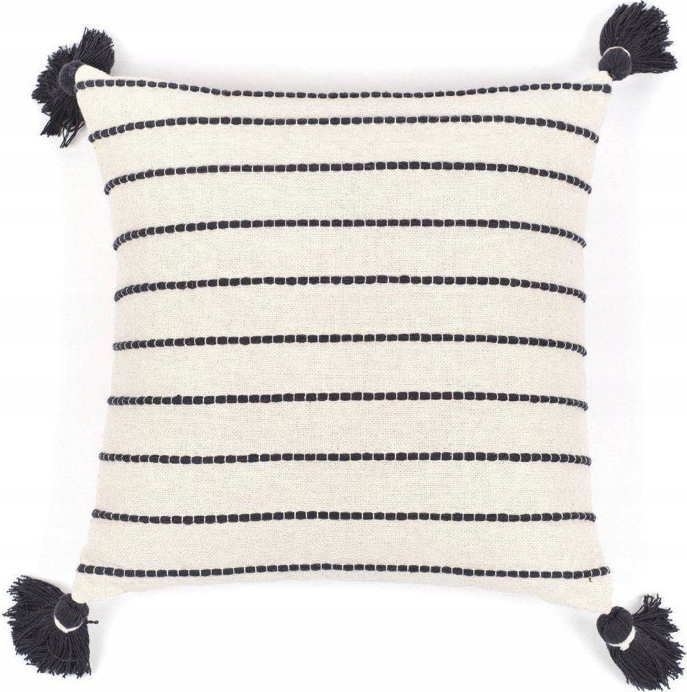 TODAY Poduszka z pomponami Dotted line, bawełniana, 45 x 45 cm