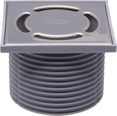 HL Nasada do wpustów o wymiarze 123x123mm z rusztem nierdzewnym bez syfonu oraz z pokrywą ochronną na czas montażu