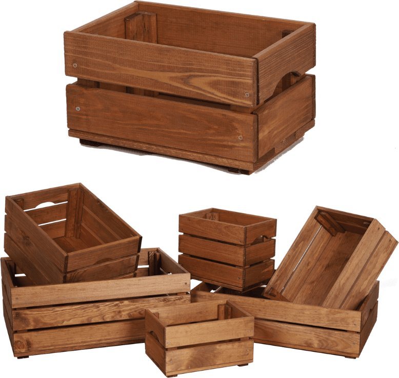 Wamar-Sosenka Drewniana Skrzyneczka 16,5x30x20 cm Brązowa Olejowana Szlifowana Drewno sosnowe 9 litrów / Wamar-Sosenka