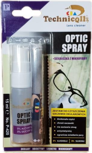 Technicoll Zestaw do czyszczenia soczewek okularowych Optic Spray 15 ml Technicoll