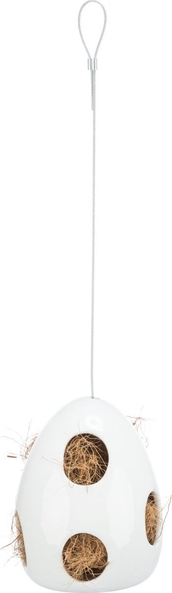Trixie Podajnik na materiał gniazdowy, dla ptaków, biały, ceramiczny, 10,5 x 10,5 x 15 cm, zawieszany