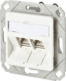 Metz METZ CONNECT C6Amodul 2-portowa puszka podtynkowa 180M, czysta biel RAL9010