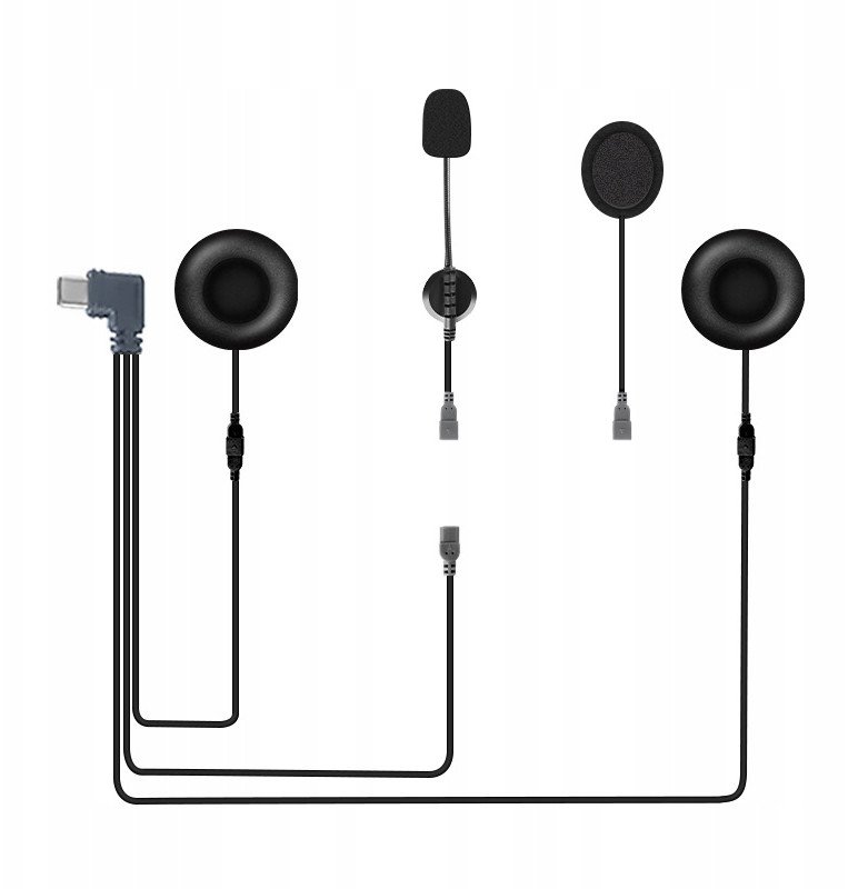 Zestaw Słuchawkowy SŁUCHAWKI INTERKOM EJEAS Q8 do kasku USB C Dwa Mikrofony