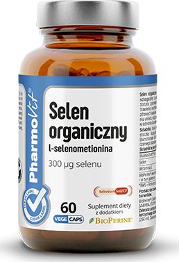 Pharmovit Selen Organiczny 300g 60 Kaps. Pharmovit Selenium Select Selen L-Selenometionina Witamina E Bio Perine