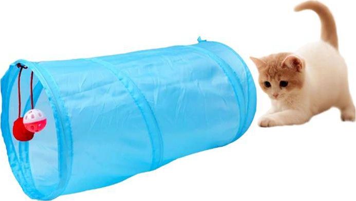 Aptel ZW8A TUNEL DLA KOTA ROZKŁADANY ZABAWKA długość 50cm niebieski