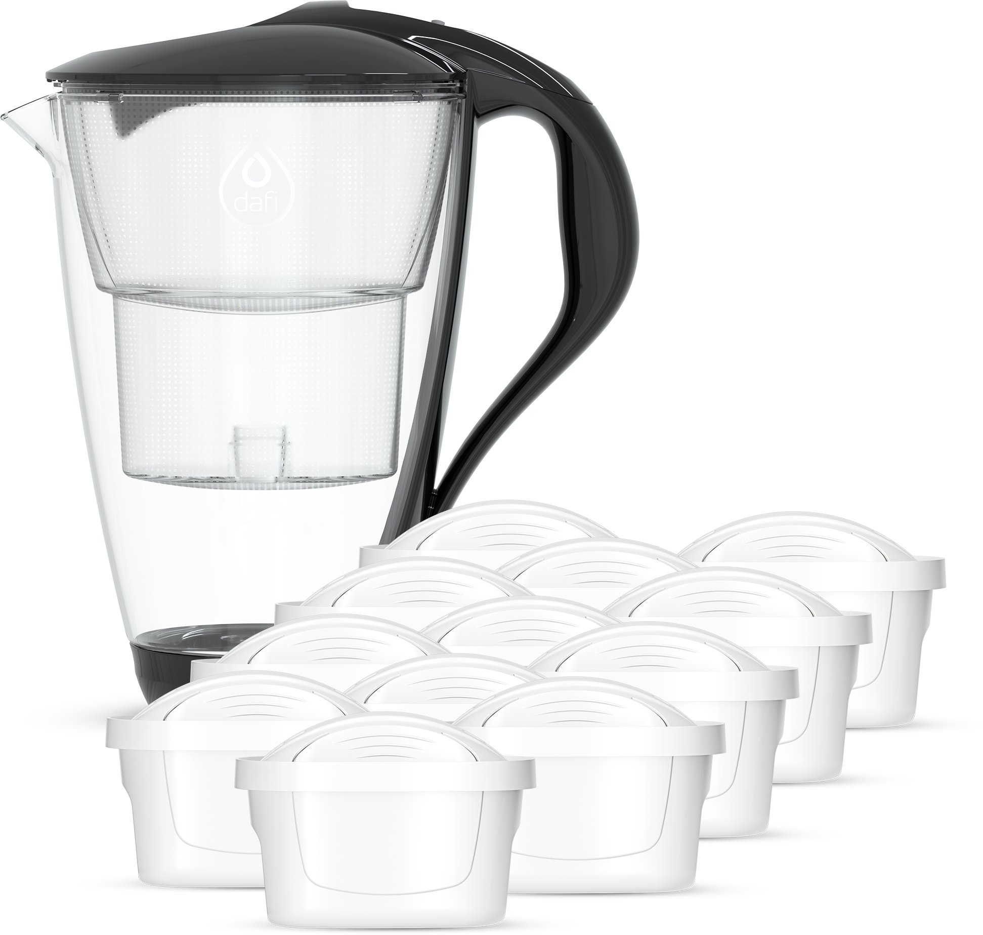 Szklany dzbanek Dafi CRYSTAL LED czarny 12xUnimax