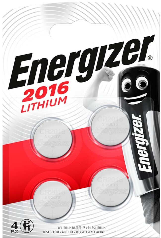 Energizer 4 x bateria litowa mini CR2016