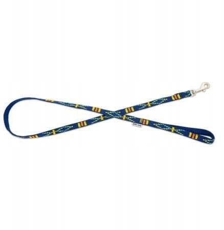 Barry King Smycz dla psa, granatowy, wzór etniczny, taśma polipropylenowa, 10mm/120cm
