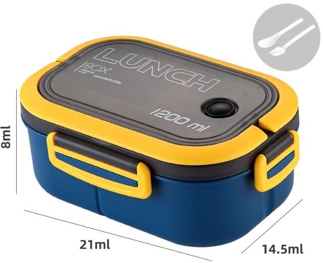Śniadaniówka LUNCH BOX ze sztućcami 21 x 14,5 x 8cm granat PJM44GRAN