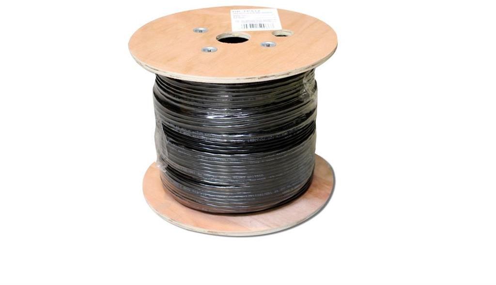 Digitus kabel U/UTP, drut kat.6, PE zewnętrzny, 305m wypełniony żelem czarny (DK-TP612)