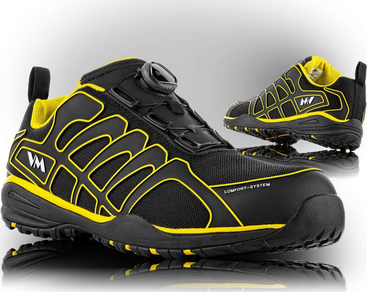 VM Footwear PHILADELPHIA S1P BOA 4355 - półbuty ochronne, podnosek kompozytowy, kevlarowa wkładka antyprzebiciowa, podeszwa EVA/GUMA 43