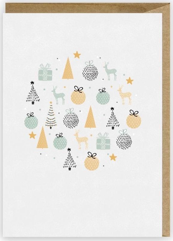 Cardie Kartka Boże Narodzenie Bombka, eko koperta K081