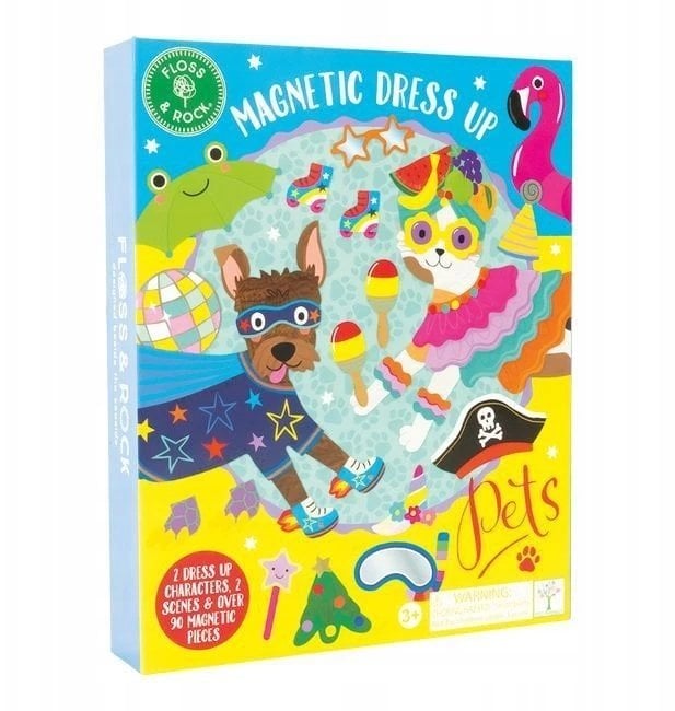 Rock Magnetyczny zestaw ubrań „Zwierzęta domowe“ – szuniak i kotek, 90+ ubranek | Floss &
