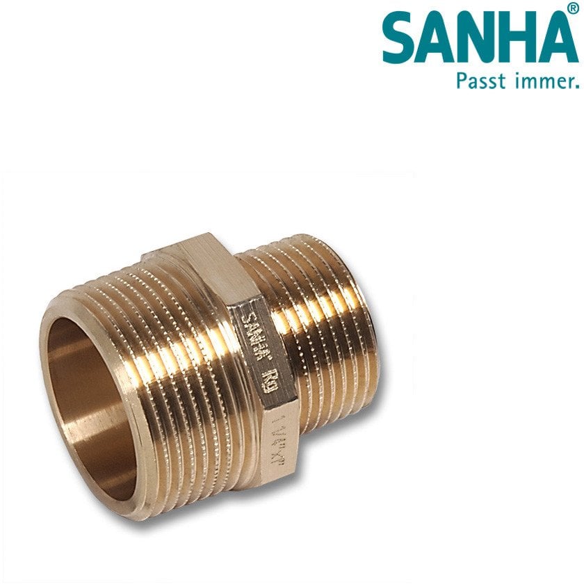 SANHA Nypel mosiężny redukcyjny GZxGZ 3/4x3/8 [10/300]