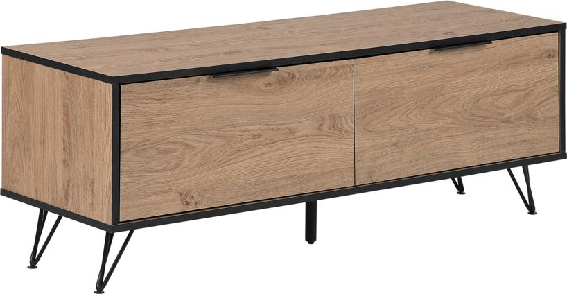 Beliani Szafka RTV ciemne drewno HALSTON